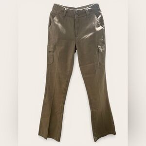 PAIGE Olive Flare Cargo Jeans